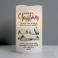 Personalised Christmas Town LED Candle Extra Image 2 Preview